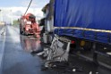 Schwerer LKW VU PKlemm A 4 Rich Olpe auf der Rodenkirchener Bruecke P364